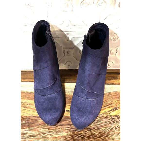 Fioni Womens Purple Suede Ankle Heels/Boots Sz 8.5 - Picture 3 of 5